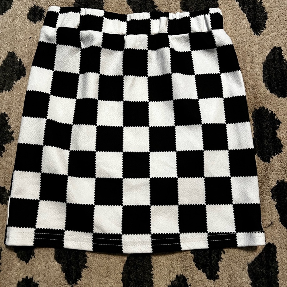 Checkered Black and White Skirt